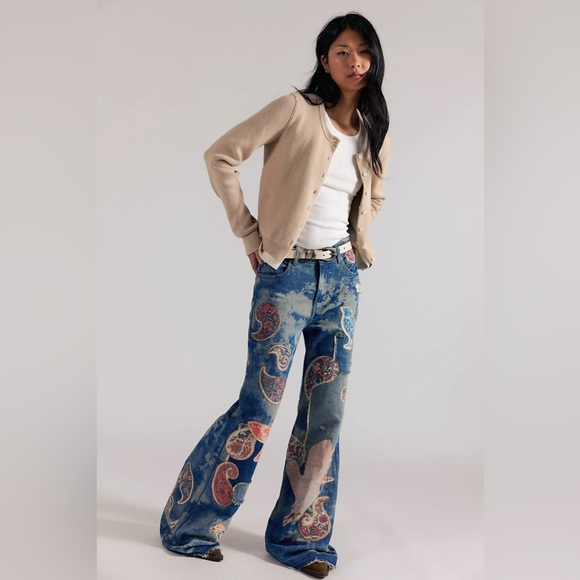 We The Free Flying High Patched Jeans Free People - Picture 5 of 6